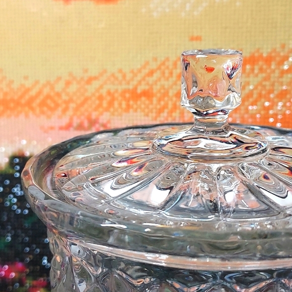 Crystal Biscuit / Cookie Jar by Shamrock Crystal Made in Yugoslavia - Picture 5 of 8